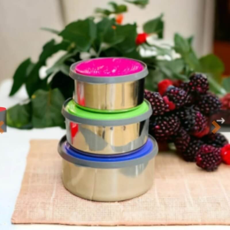 Stainless steel nesting bowls set with airtight lids - Prozone