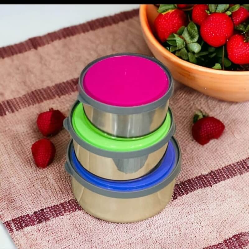 Stainless steel nesting bowls set with airtight lids - Prozone