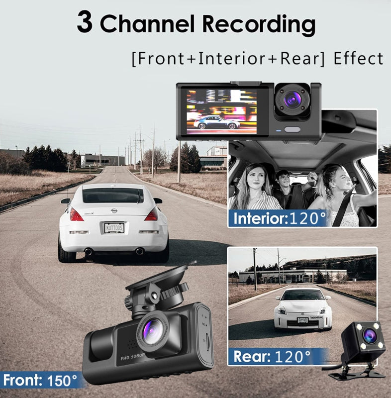 3 channel k02 dash cam 2.5k 1080p with builtin gps wifi - Prozone