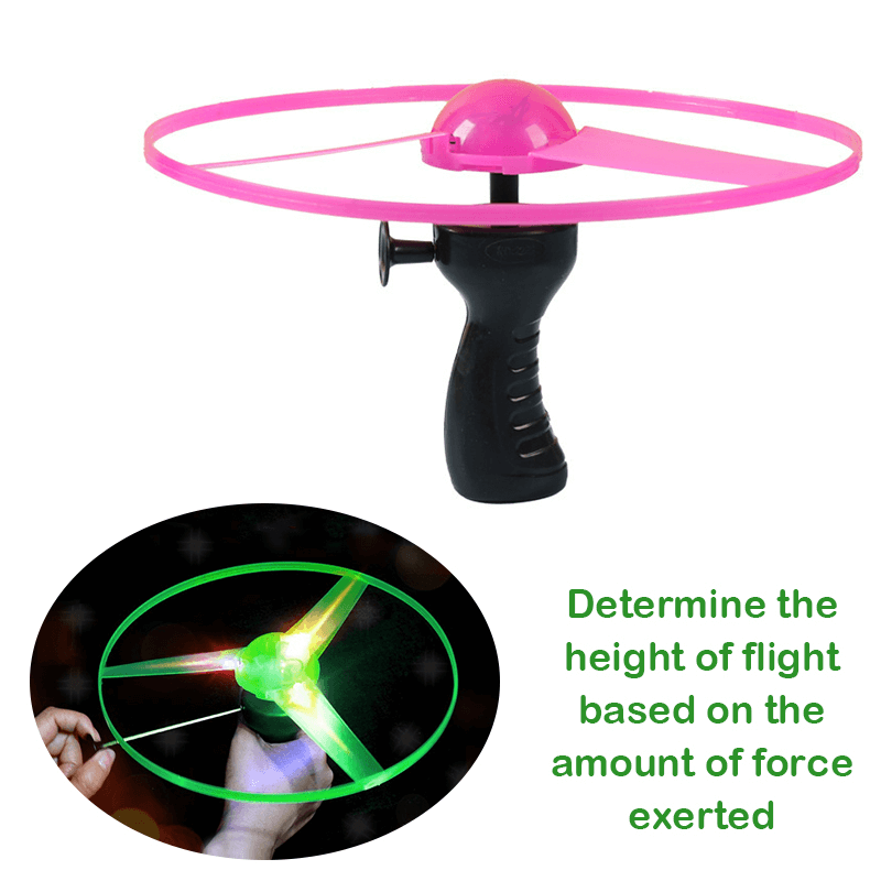 Led colorful pull string ufo toy