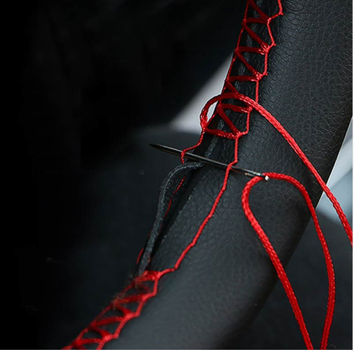 Orignal leather the steering-wheel cover with needle
