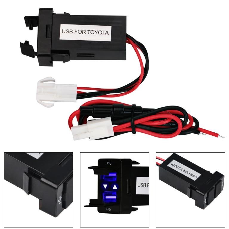 Dual usb car charger usb 2.1 a 2 port for toyota and honda