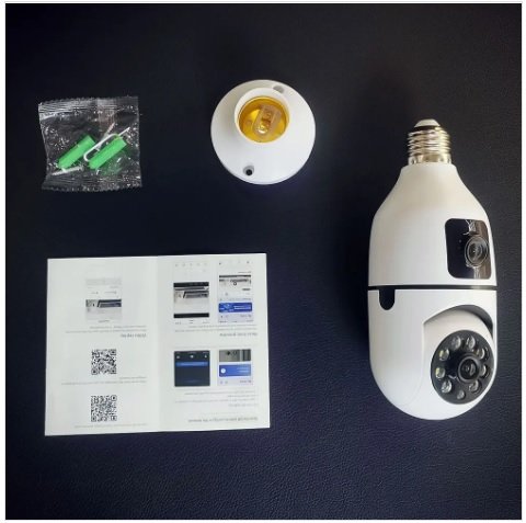 Dual lenses mini ptz full hd bulb camera with e27 socket