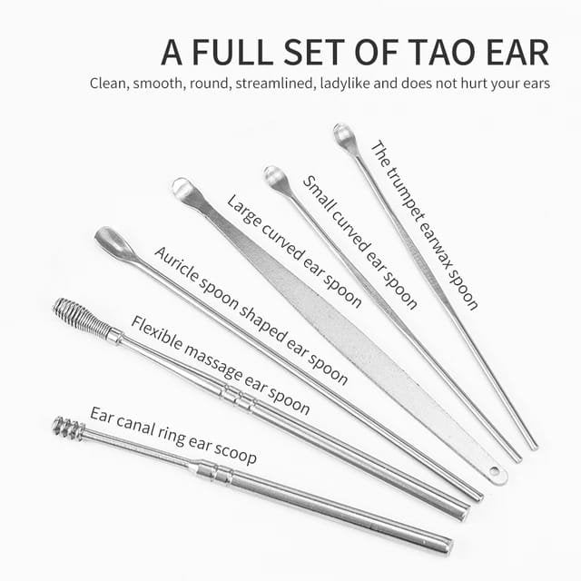 1 pack of portable ear scoop set of 6 pieces