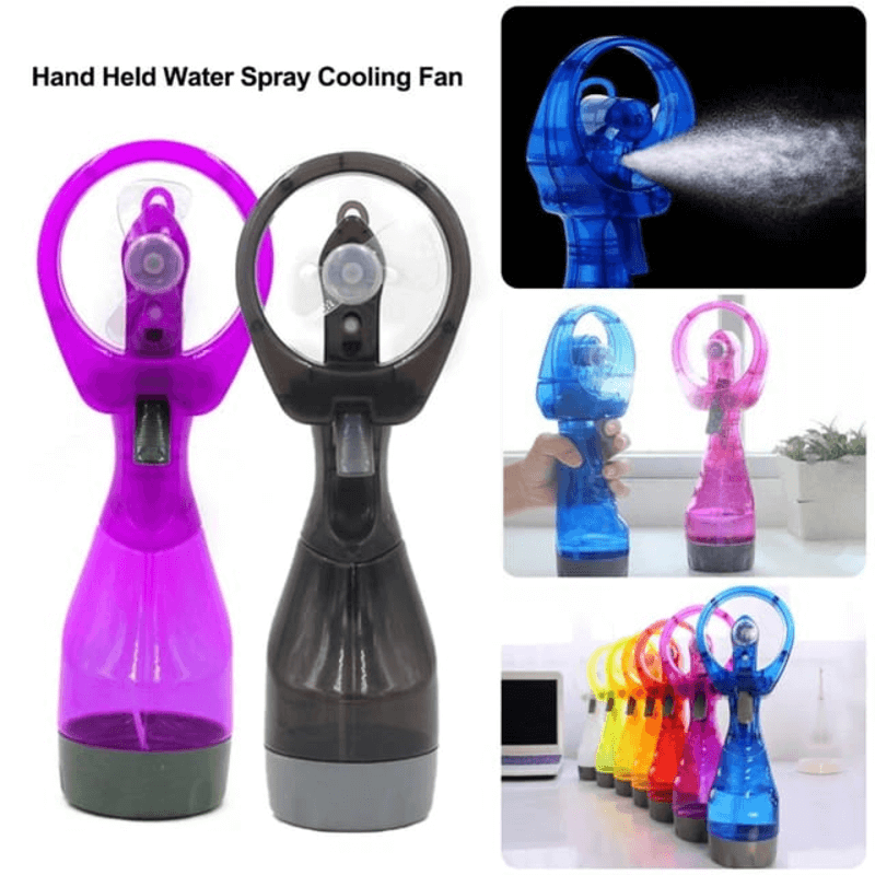 Portable hand held fan mist bottle cooling spray 