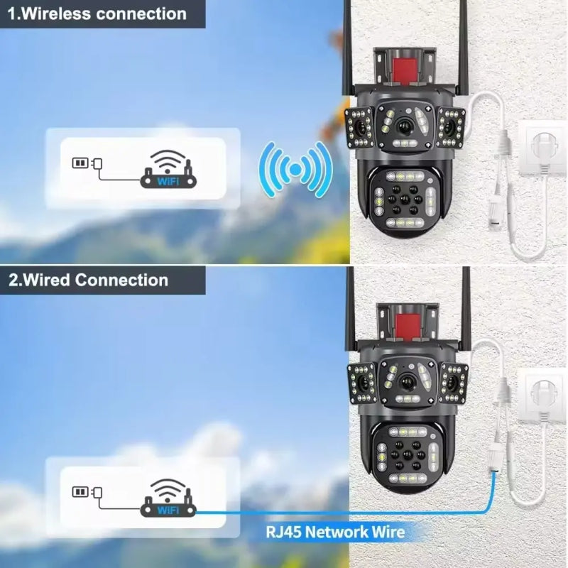 Speed-x ptz wifi outdoor security night vision camera with 3 lens - Prozone