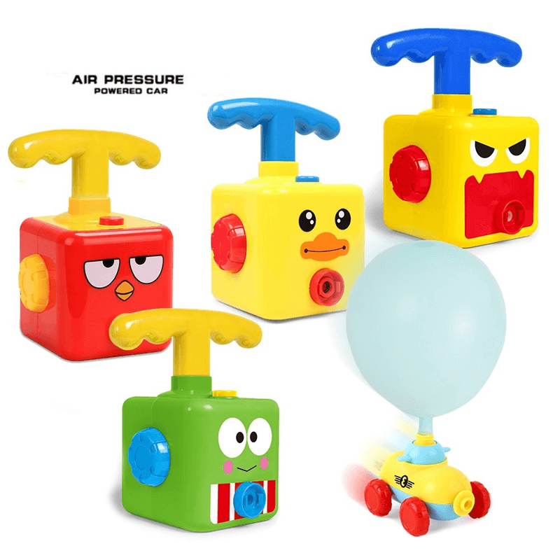 Vehicle air pressure balloon inflator educational toy