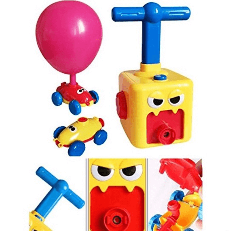 Vehicle air pressure balloon inflator educational toy