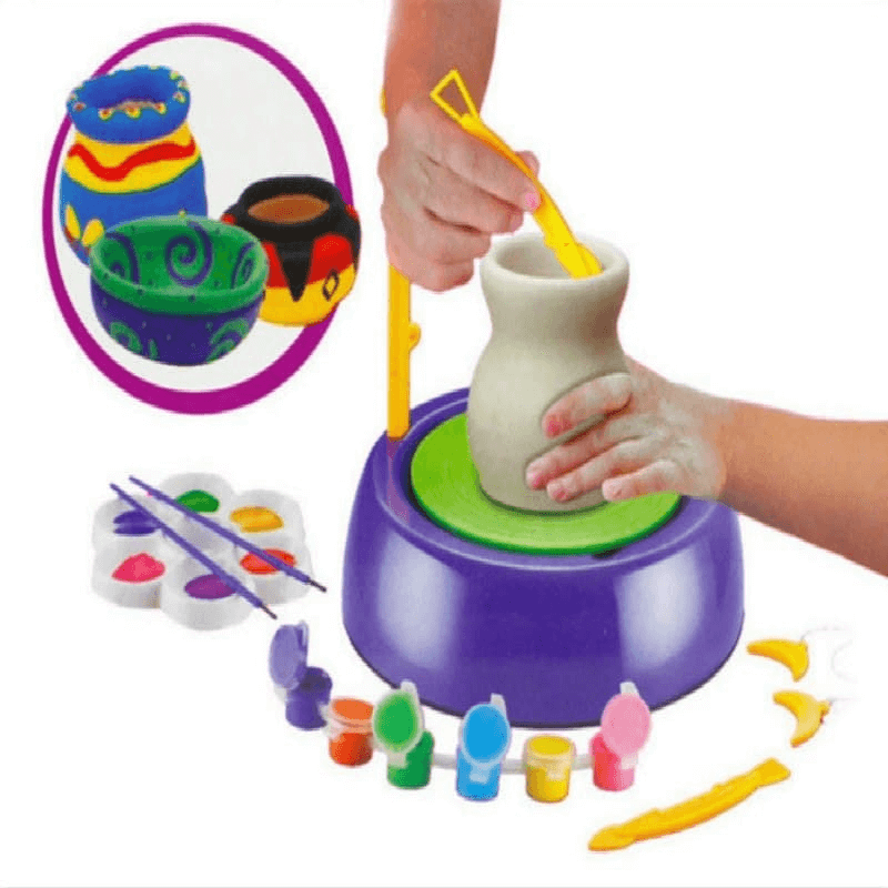 Handicraft toys ceramic pottery wheel with diy clay kits