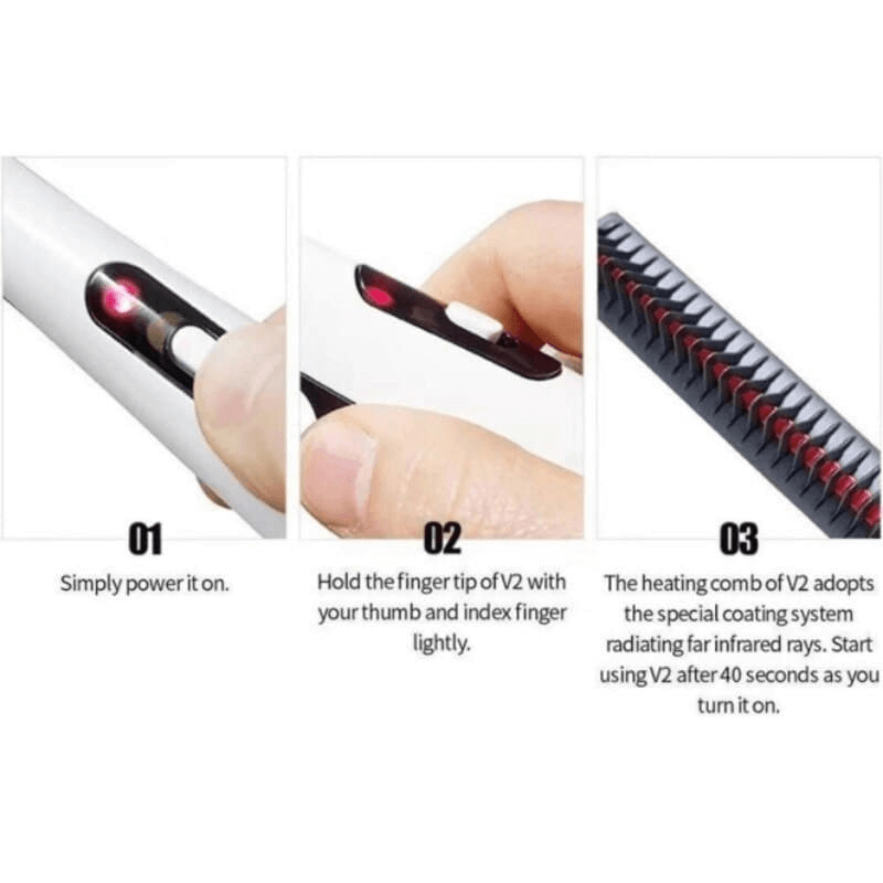 Multifunctional hair comb beard straightener curler