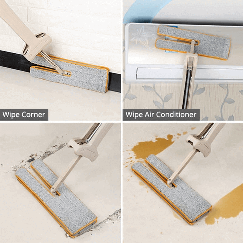 Self wringing double sided mop