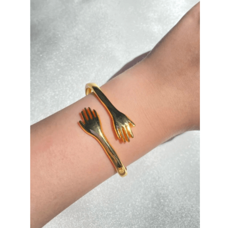 Adjustable unique hug hands bracelet
