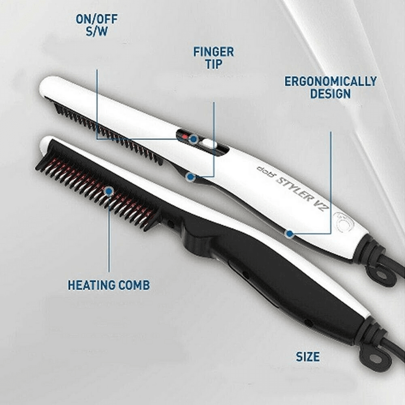 Multifunctional hair comb beard straightener curler