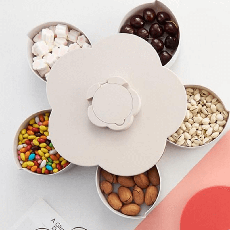 Flower rotatable container food candy box