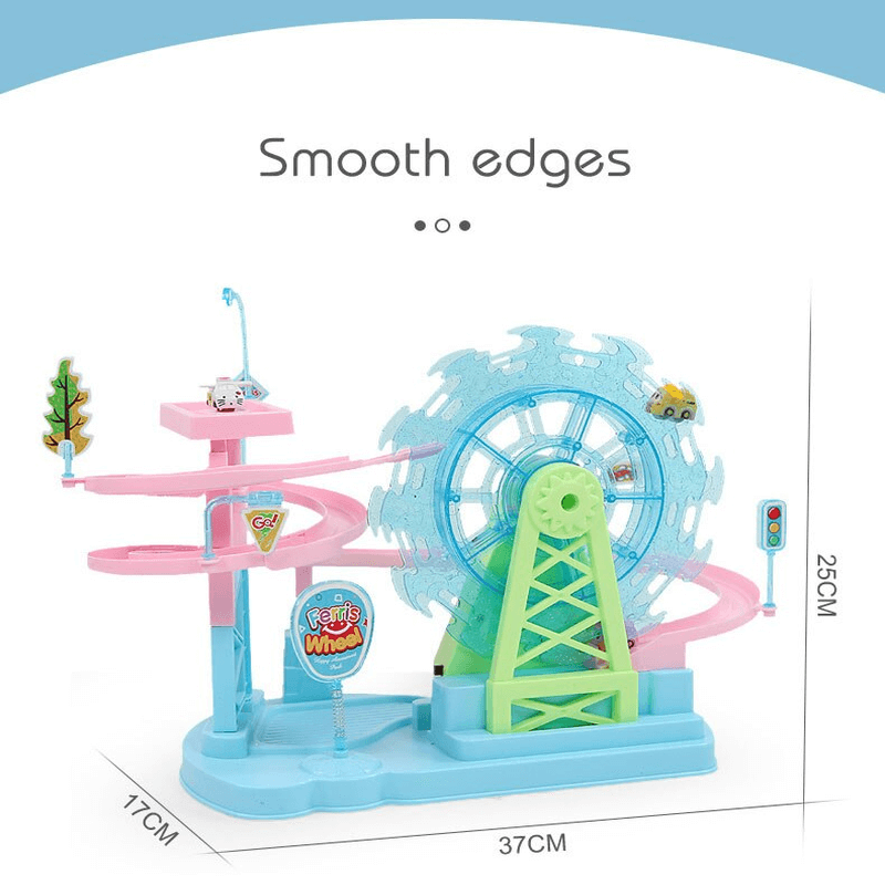 Electric ferris wheel slide railcar track toy