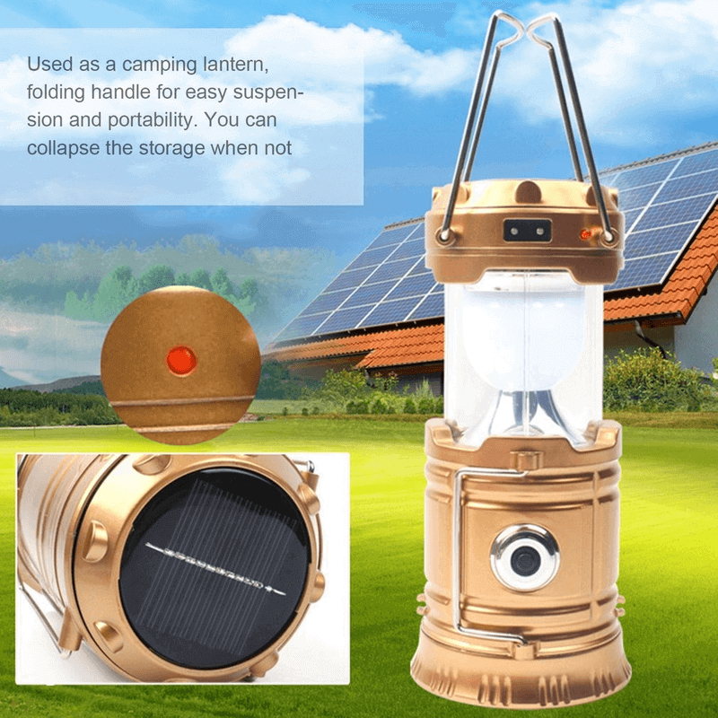 Solar lamp portable camping lantern