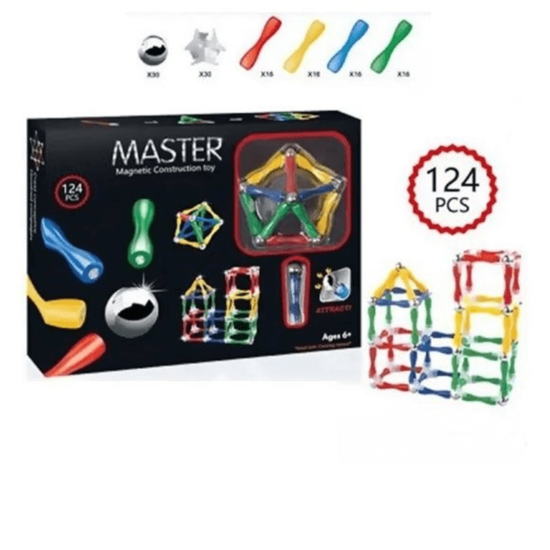 Magnetic construction building blocks 124 pcs