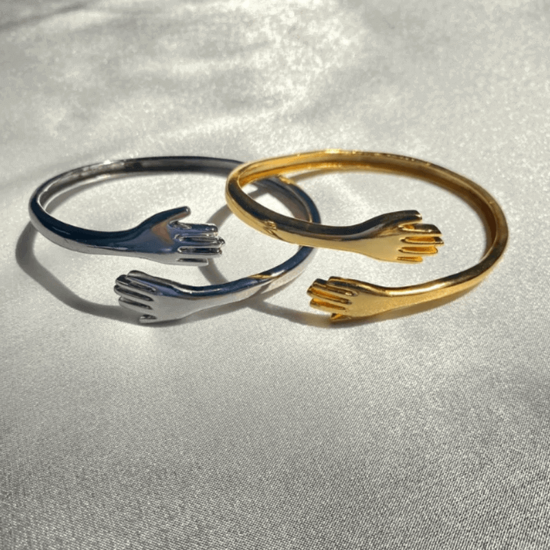 Adjustable unique hug hands bracelet