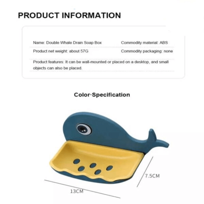 Double layer whale drain soap box