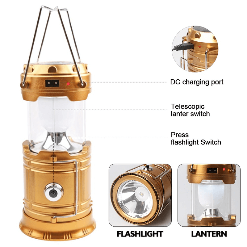 Solar lamp portable camping lantern