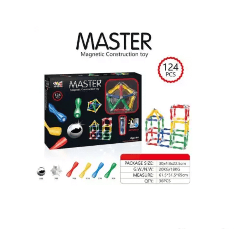 Magnetic construction building blocks 124 pcs
