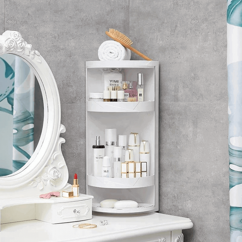 Rotating 360 wall mounted corner shelf