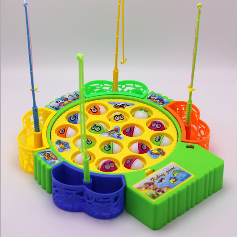 Electric rotating kids fishing toy