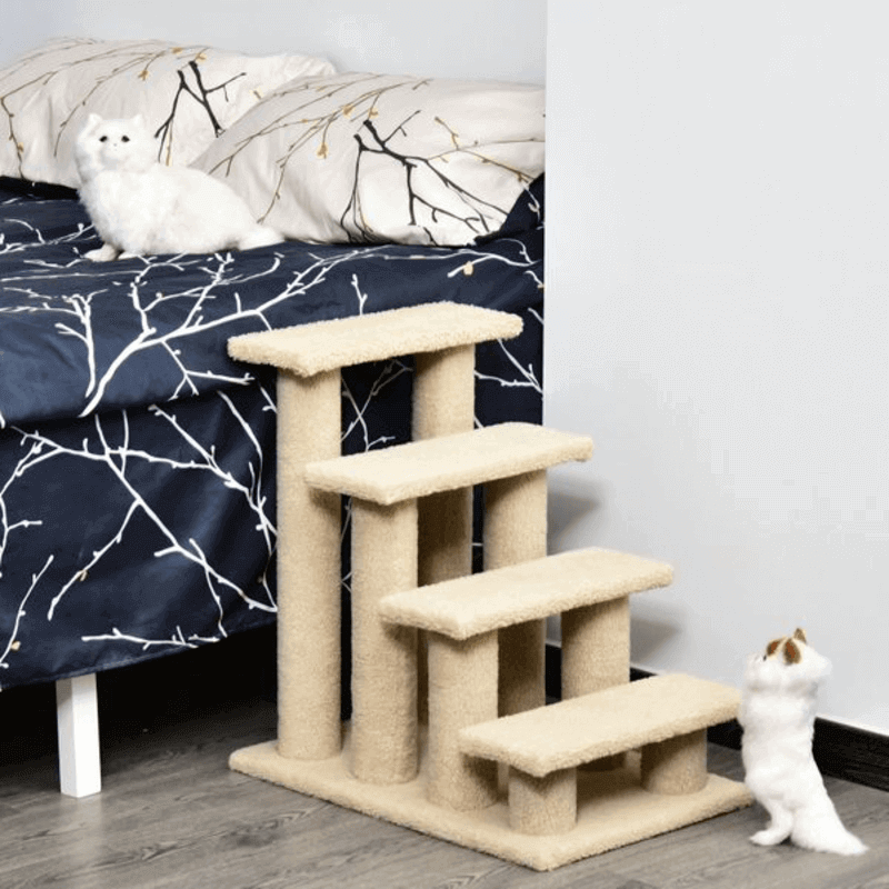 4 step pet carpeted ladder cat scratching post