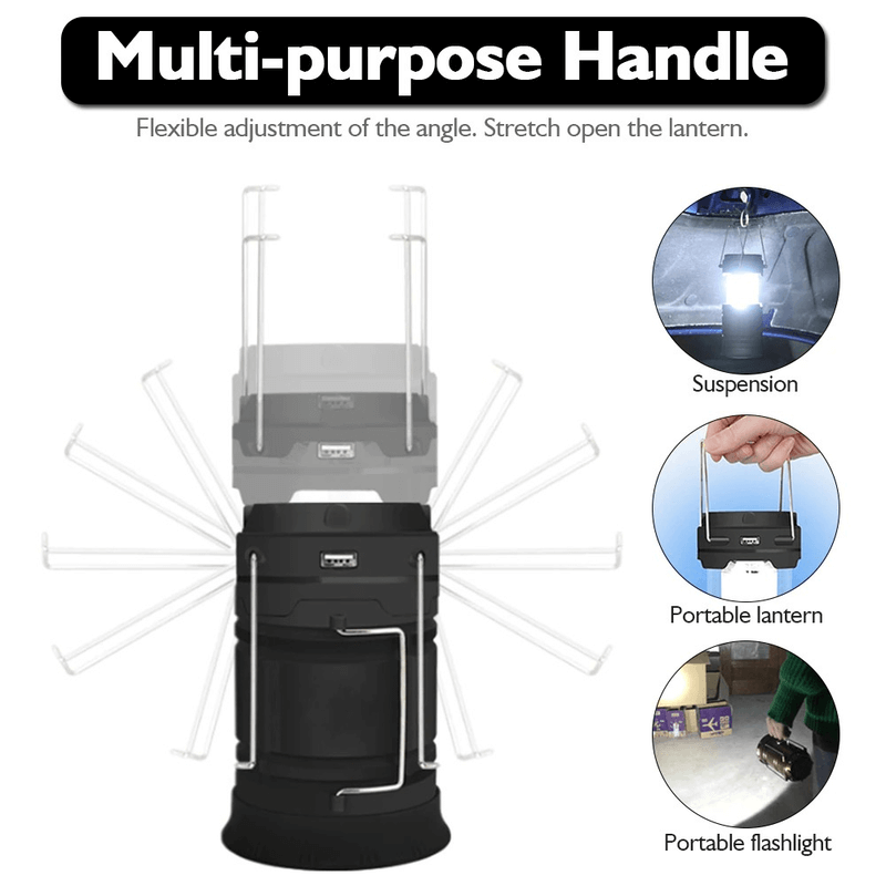 Solar lamp portable camping lantern