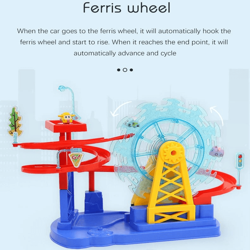 Electric ferris wheel slide railcar track toy