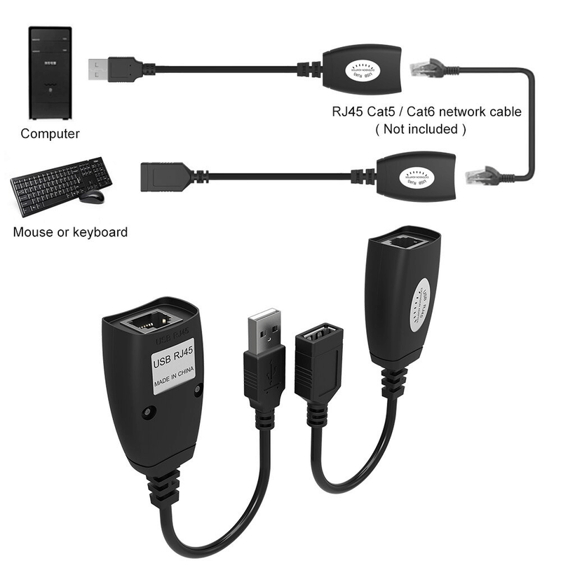 Usb over rj45 usb rj45 extender set