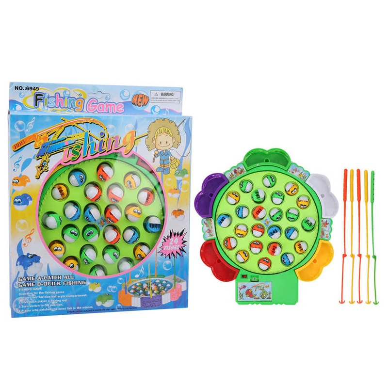 Electric rotating kids fishing toy