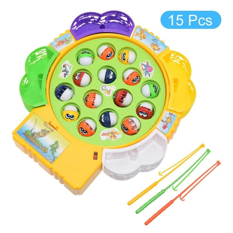 Electric rotating kids fishing toy