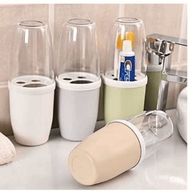 Family toothpaste and toothbrush kit holder