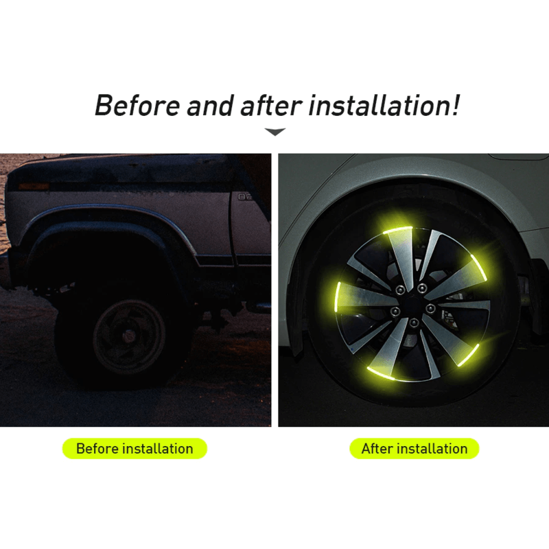 40 strips tire reflective stickers lace strips
