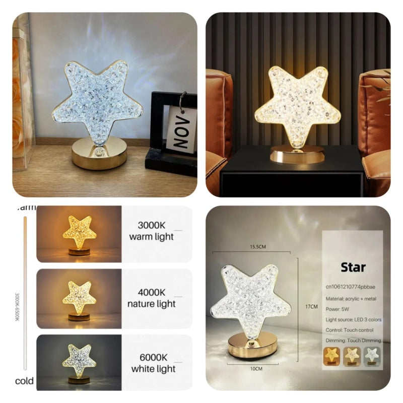 Star shape crystal night light  lamp - Prozone