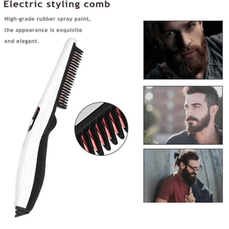 Multifunctional hair comb beard straightener curler