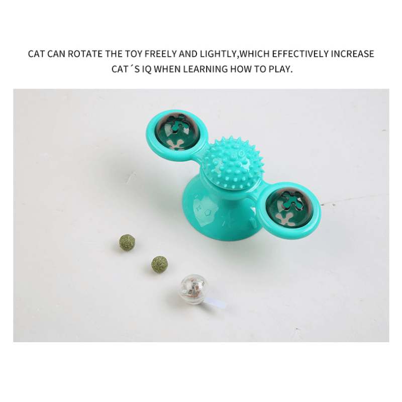 2 in1 cat turntable toy windmill groomer toy