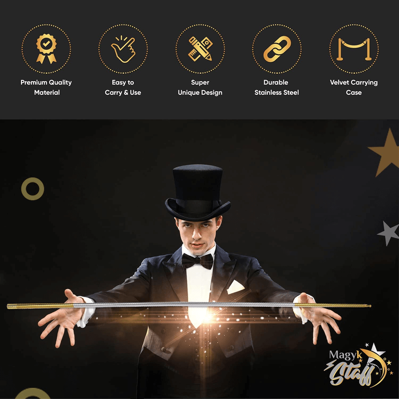 Magic extendable metal stick for self defence and fun