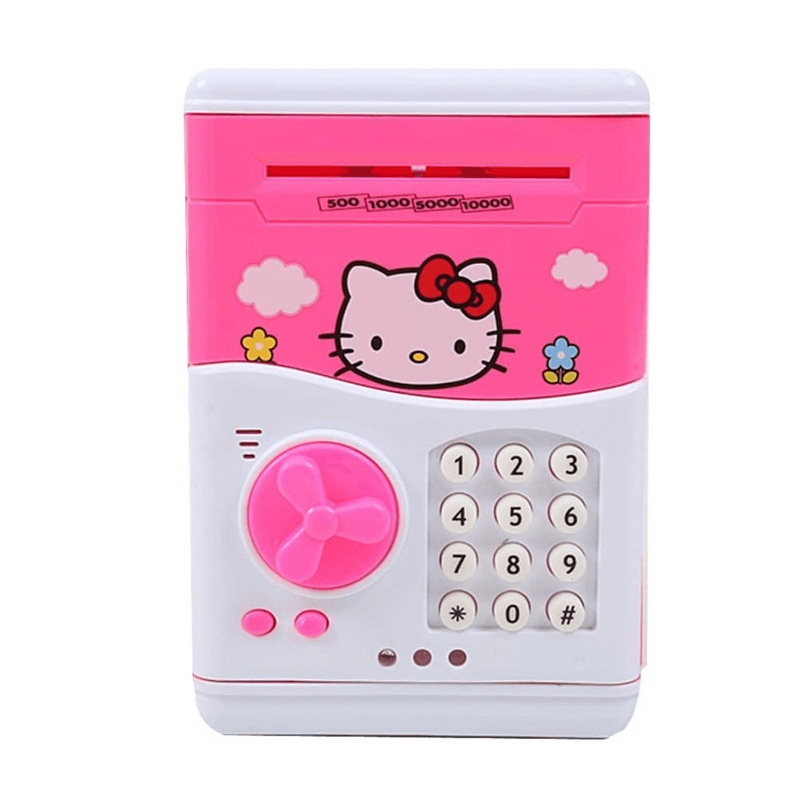 Cartoon money bank smart telephone booth