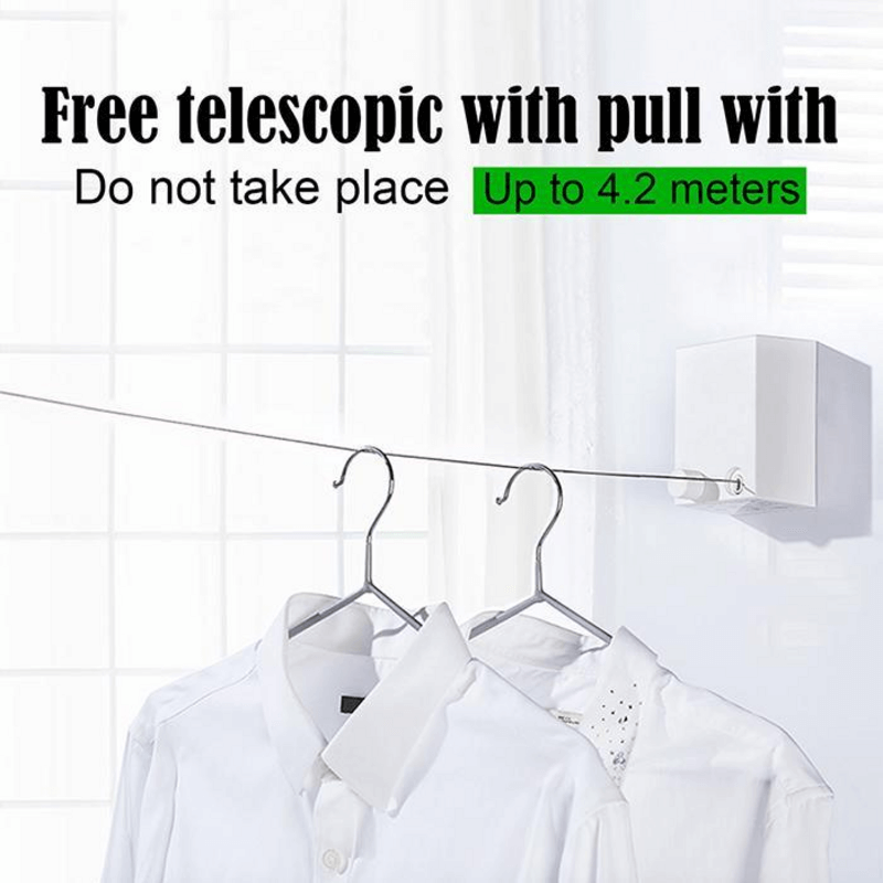 Wall mounted retractable clothesline 4.2m