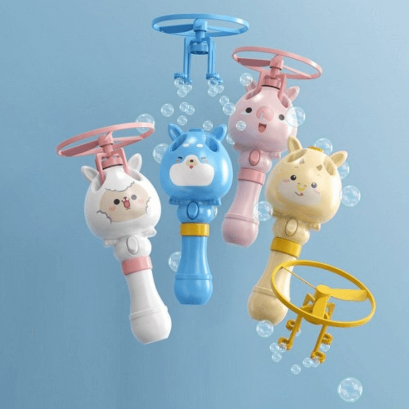 Bamboo dragonfly bubble blower machine toy