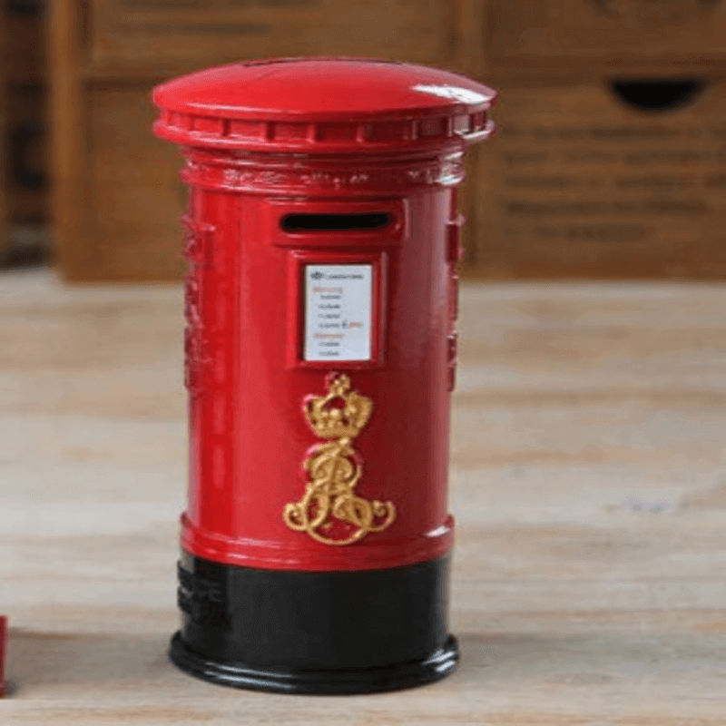 Retro london post box piggy bank
