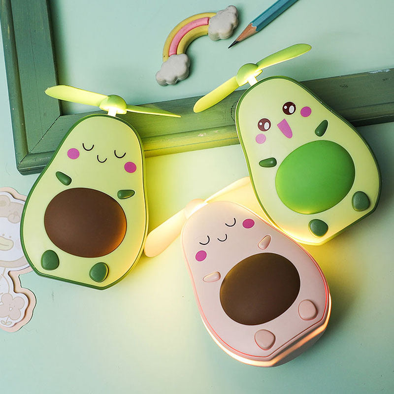 Avocado shape handheld mini air cooler fan with fill light mirror - Prozone