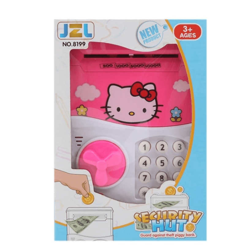 Cartoon money bank smart telephone booth