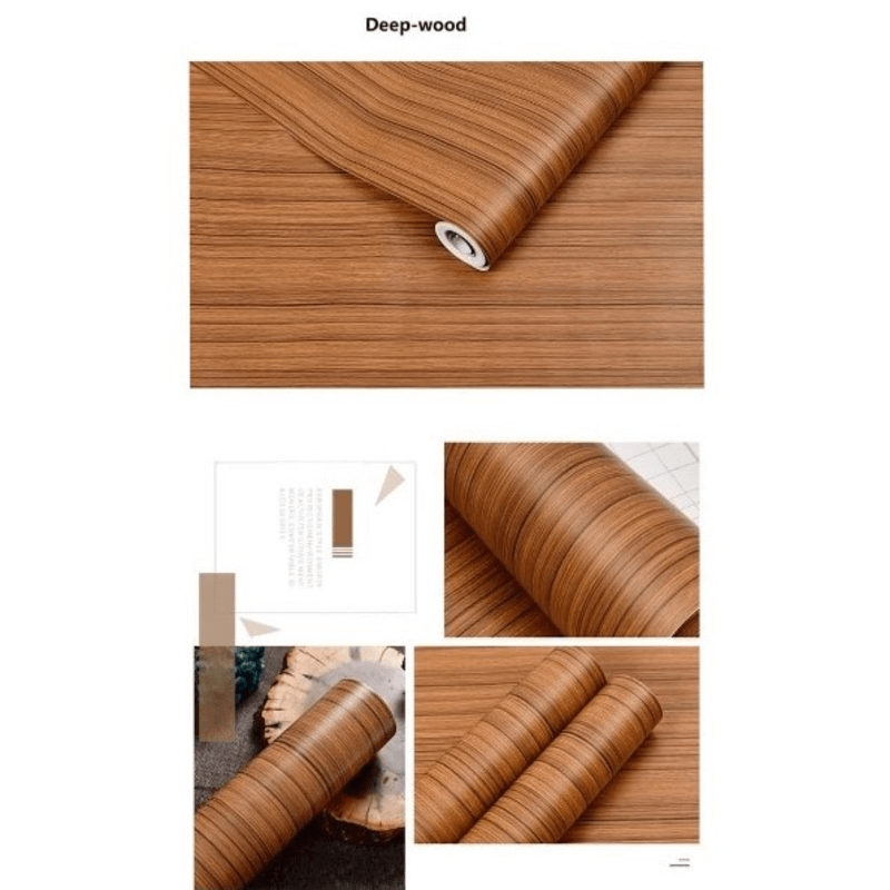 Pack of 2 wooden sheet pvc waterproof vinyl wallpaper 60x200cm