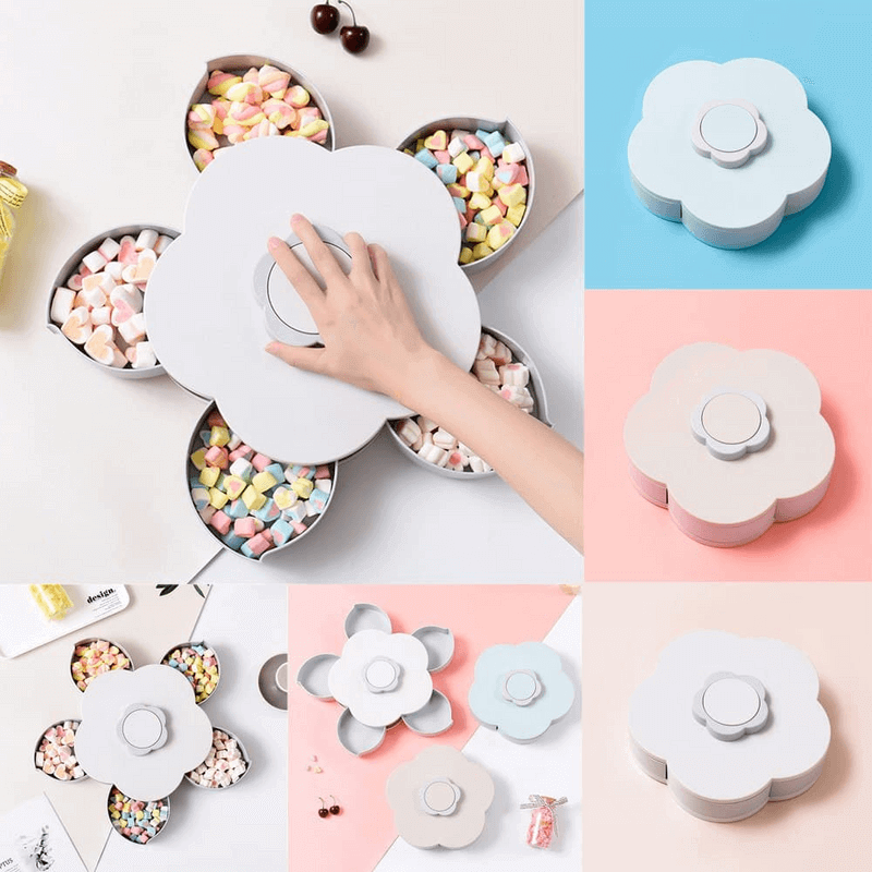 Flower rotatable container food candy box