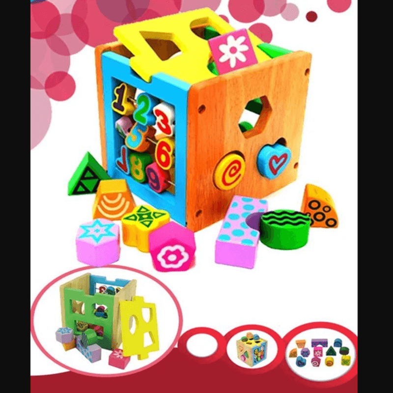 Digital shape wisdom box wooden toy 