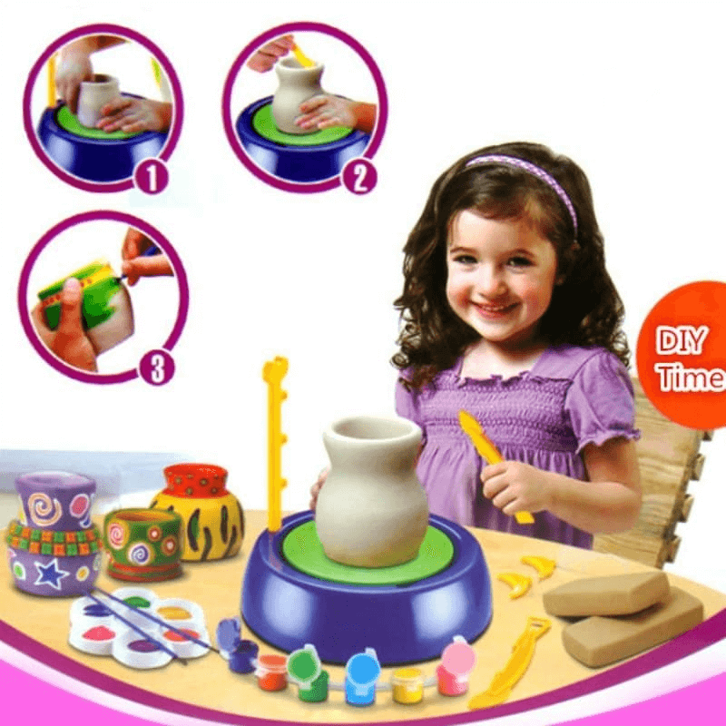 Handicraft toys ceramic pottery wheel with diy clay kits
