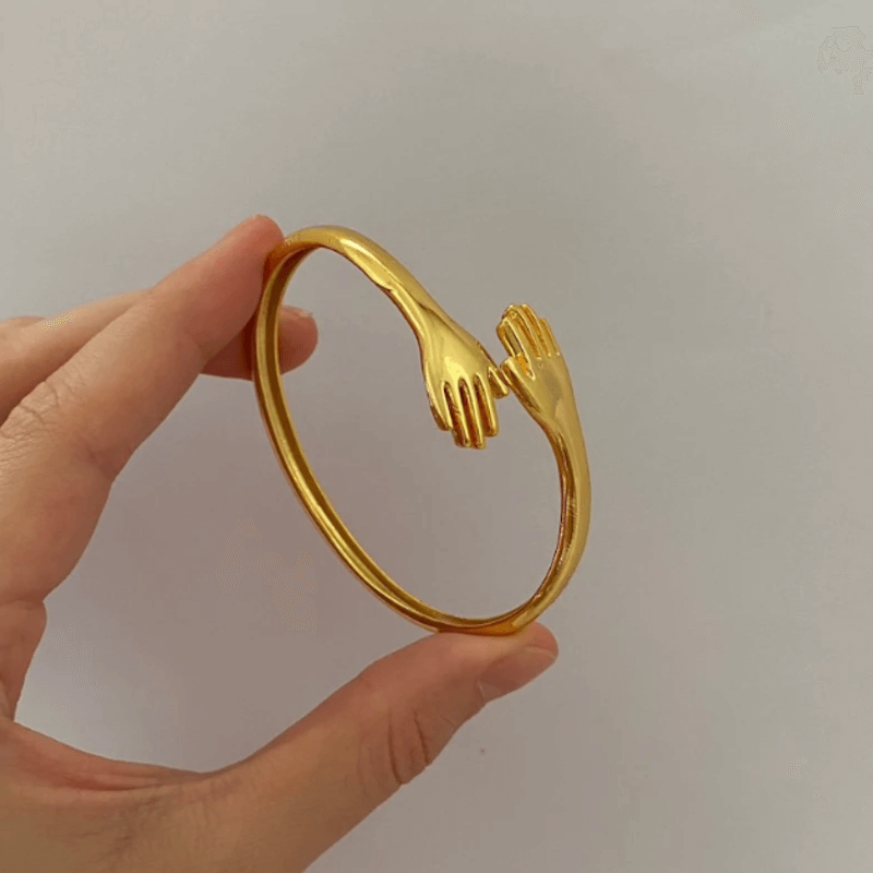 Adjustable unique hug hands bracelet